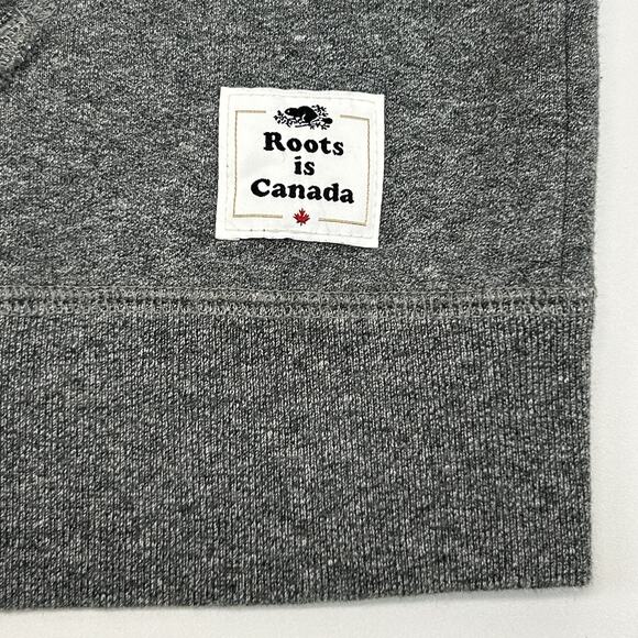Roots is Canada Hoodie Hooded Sweatshirt Full Zip Maple Leaf Gray Mens L Large - Picture 4 of 9